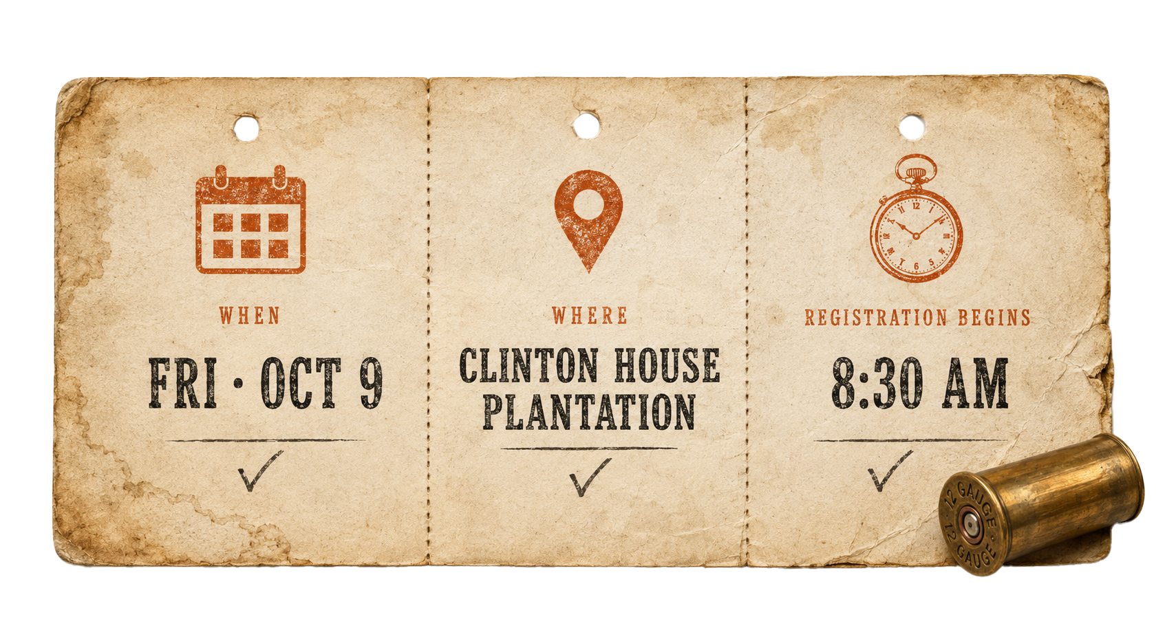 When: Friday, October 9 · Where: Clinton House Plantation · Registration Begins: 8:30 AM